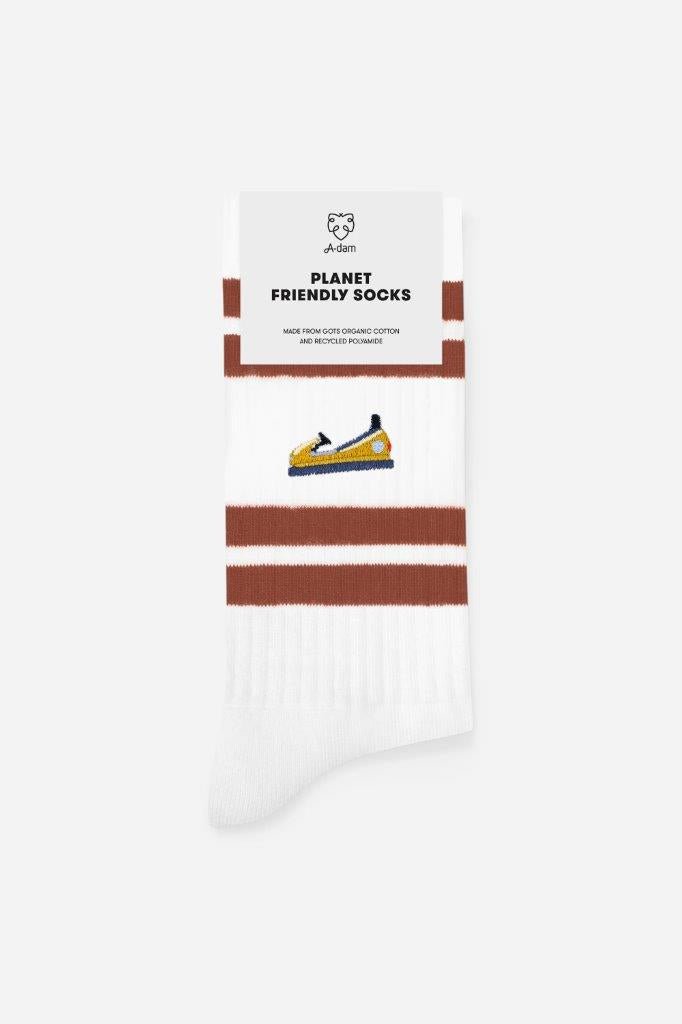 Calcetines Crew Bumper rayas Berenjena - Olokuti