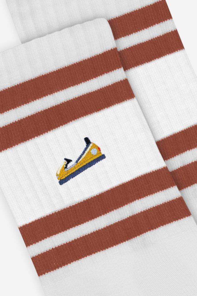 Calcetines Crew Bumper rayas Berenjena - Olokuti