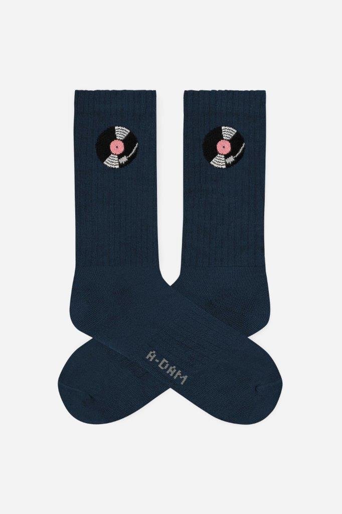 Calcetines Crew Record Azul marino - Olokuti