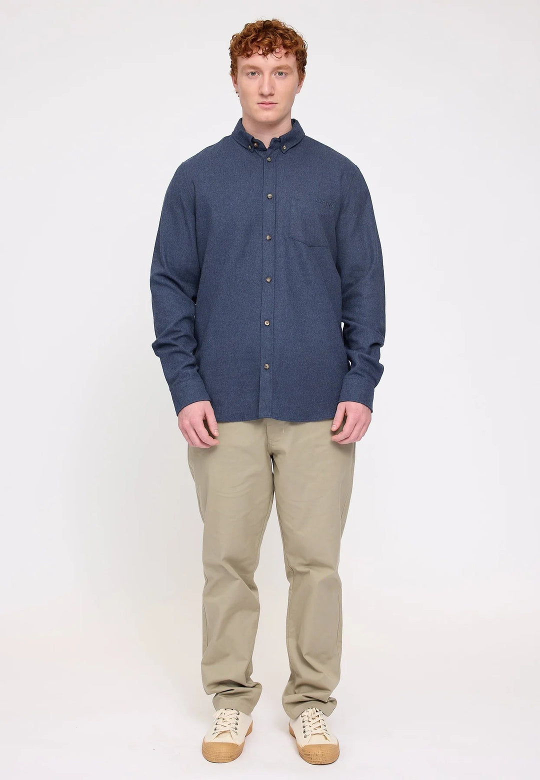 Camisa de franela mezcla Indigo jaspeada - Olokuti