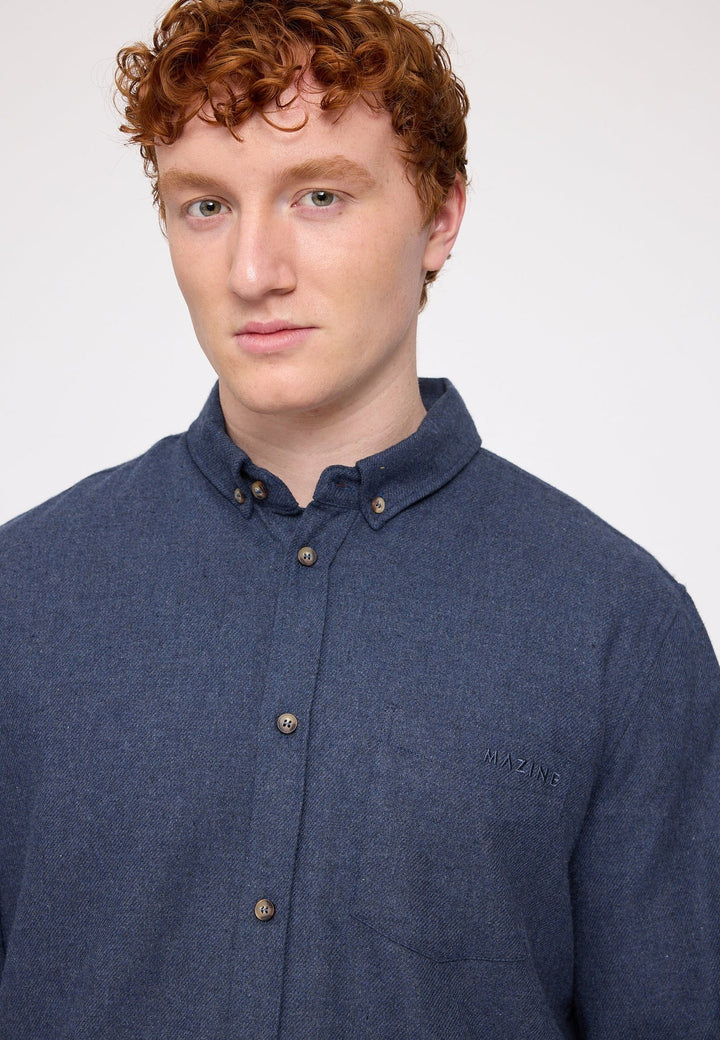 Camisa de franela mezcla Indigo jaspeada - Olokuti