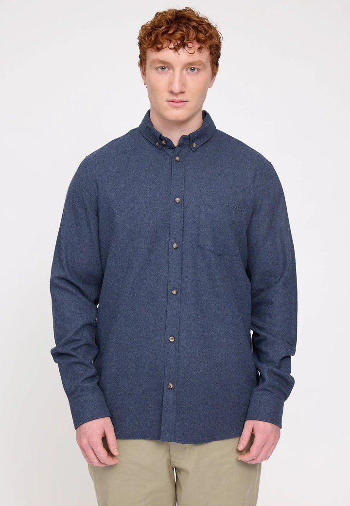 Camisa de franela mezcla Indigo jaspeada - Olokuti
