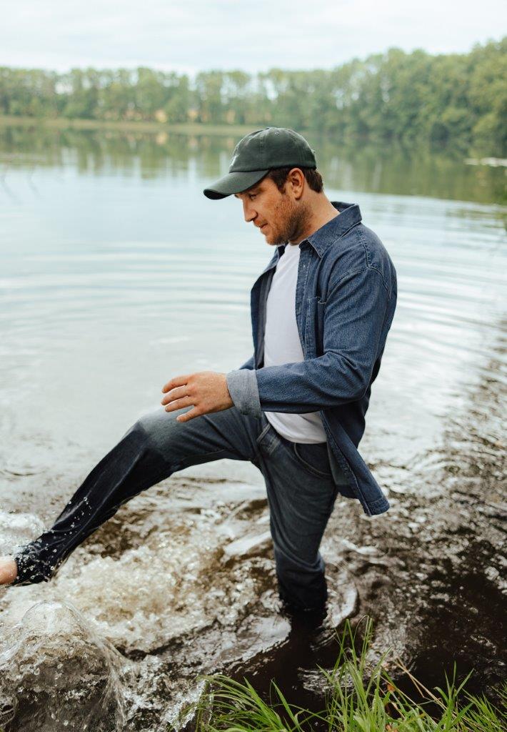 Camisa manga larga BAASO Iced indigo - Olokuti