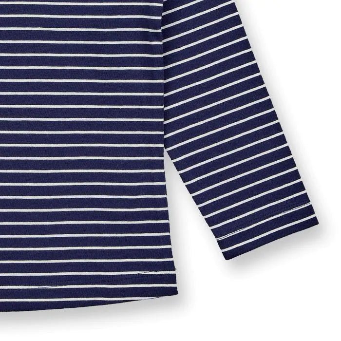 Camiseta m/l ALUNA rayas Azul marino Mariposa - Olokuti