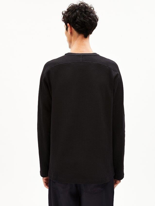 Camiseta m/l JOSUAA WAFFLE Negro - Olokuti