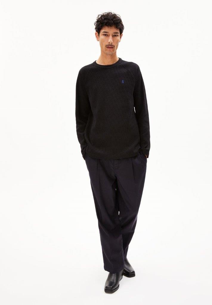 Camiseta m/l JOSUAA WAFFLE Negro - Olokuti