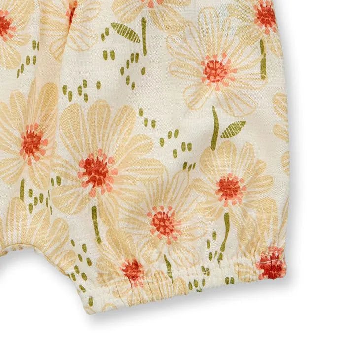 Pantalones cortos MAYA Flores Eggshell - Olokuti