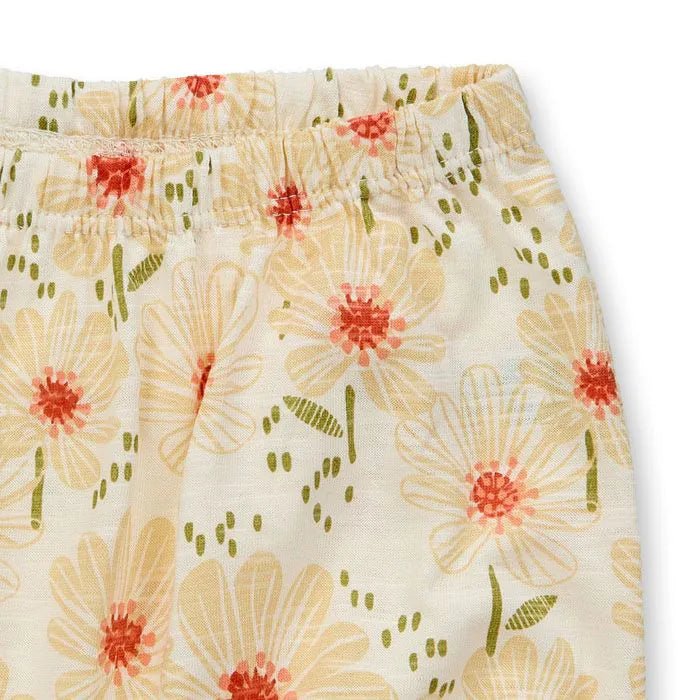 Pantalones cortos MAYA Flores Eggshell - Olokuti