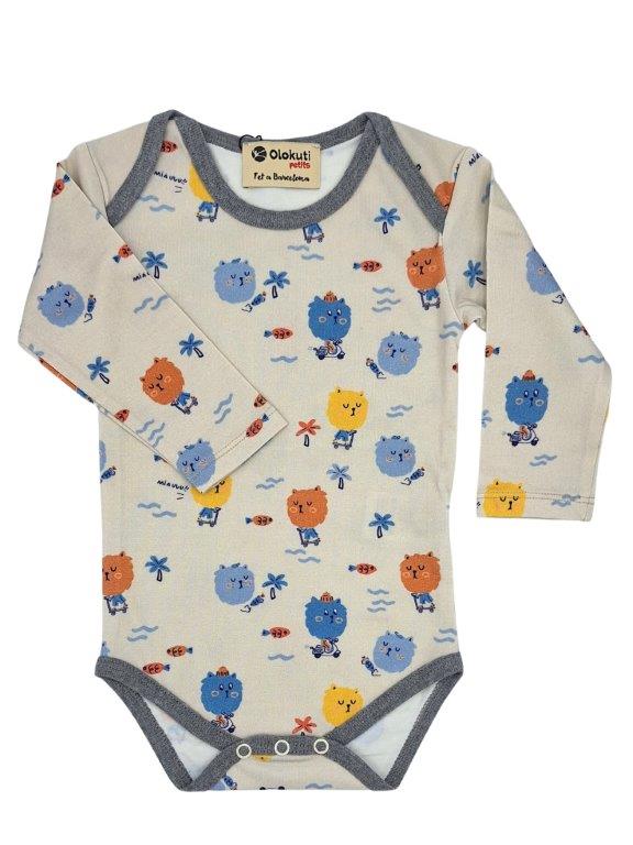 Body m/l Gris - Gatos multi - Olokuti