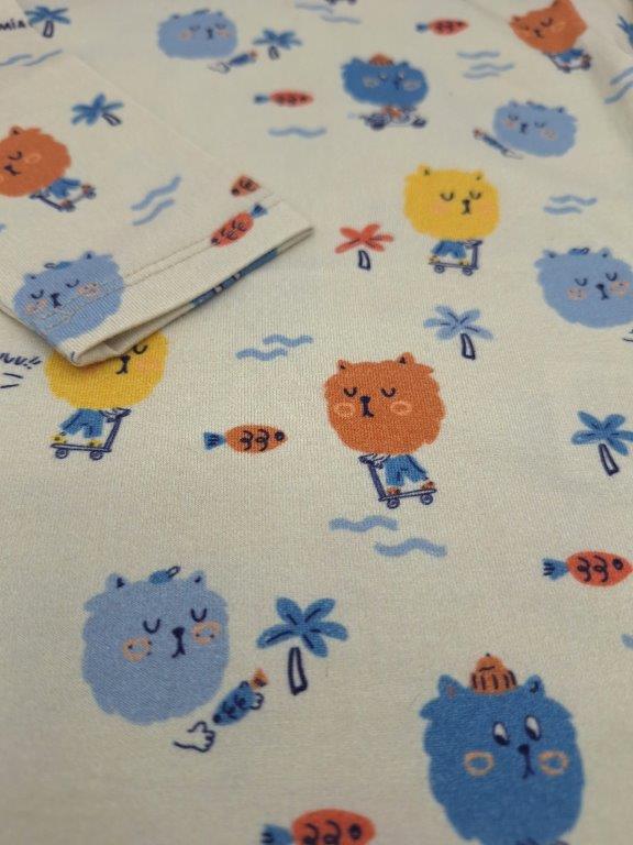 Body m/l Gris - Gatos multi - Olokuti