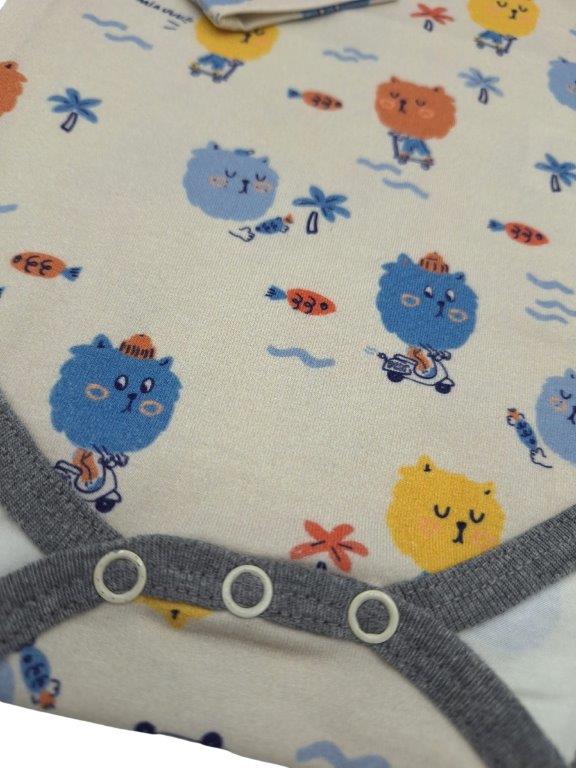 Body m/l Gris - Gatos multi - Olokuti