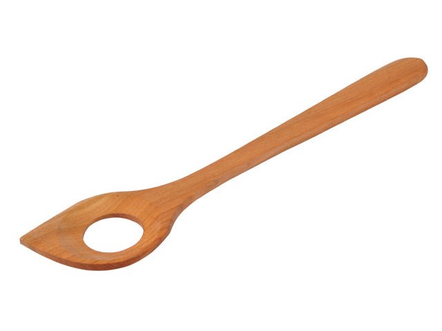 Cuchara de cocina madera de cerezo, con agujero, 32cm - Olokuti