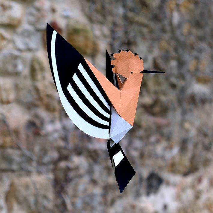 Figura de papel 3D - Abubilla / Upupa epops - Olokuti
