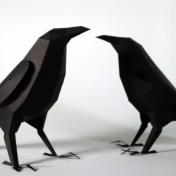 Figura de papel 3D - Cuervo / Corvus corax - Olokuti