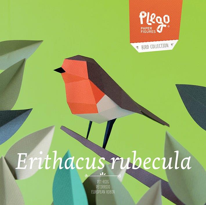 Figura de papel 3D - Petirrojo / Erithacus rubecula - Olokuti