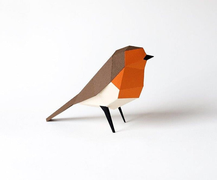 Figura de papel 3D - Petirrojo / Erithacus rubecula - Olokuti