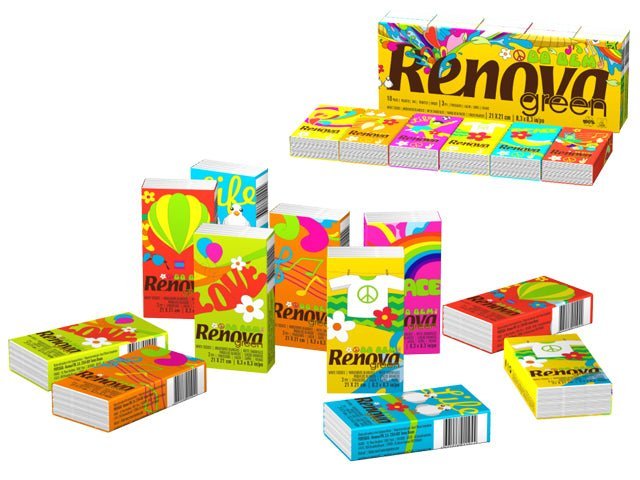 Pañuelos de papel reciclado Renova Green, 10 uds. - Olokuti