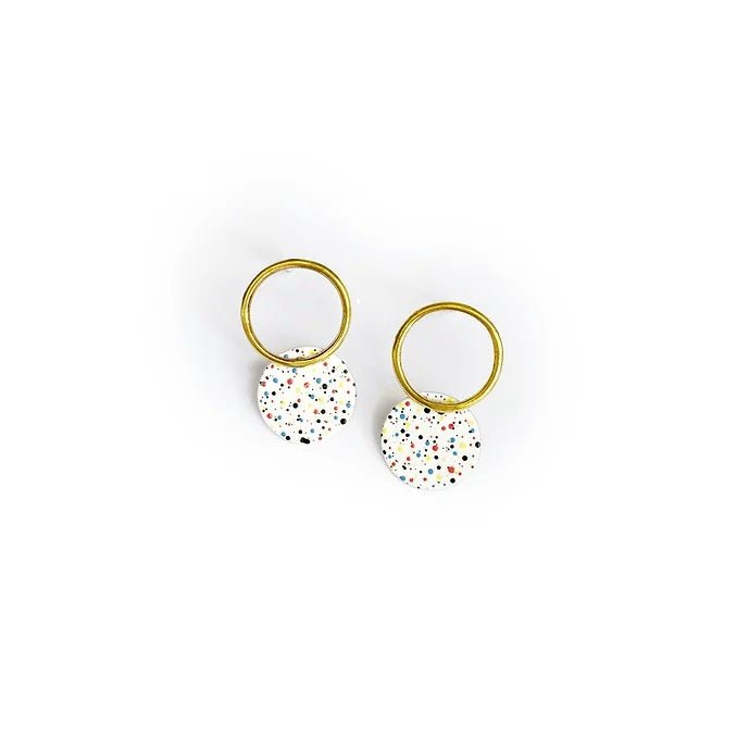 Pendientes Mottled Blanco - Olokuti