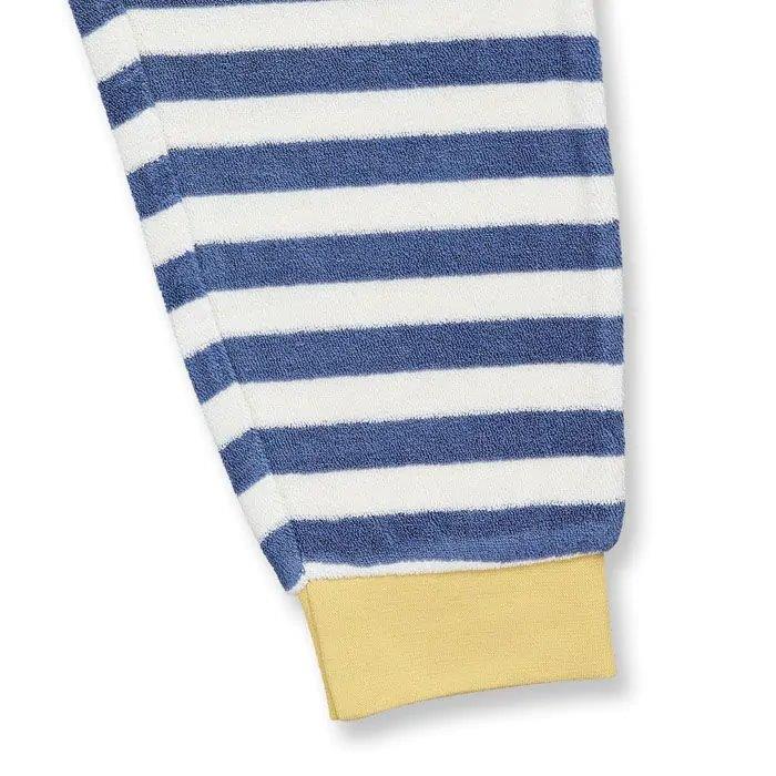 Pijama Terry LONG JOHN RETRO Rayas Azul acero y Perro - Olokuti