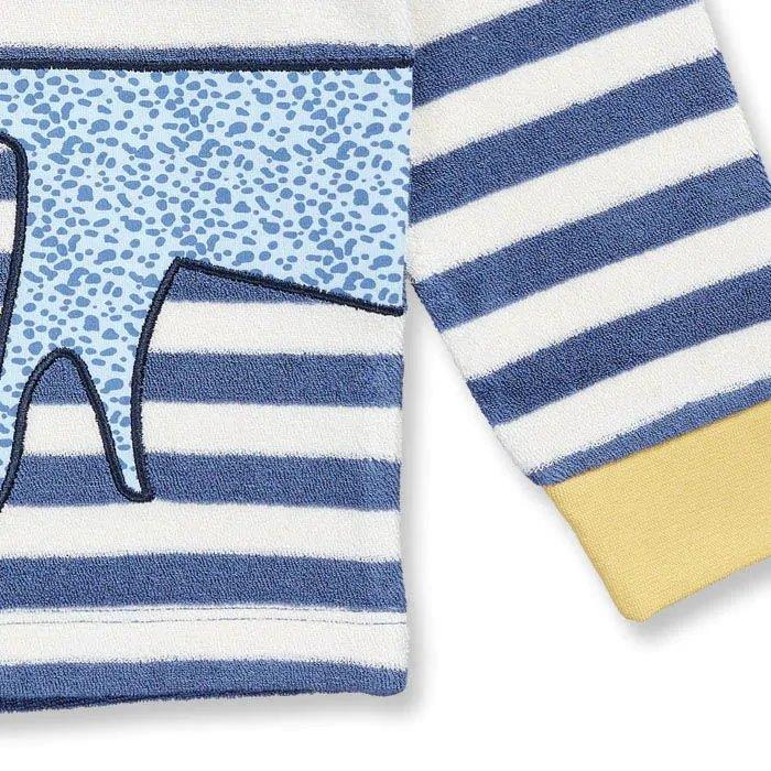 Pijama Terry LONG JOHN RETRO Rayas Azul acero y Perro - Olokuti