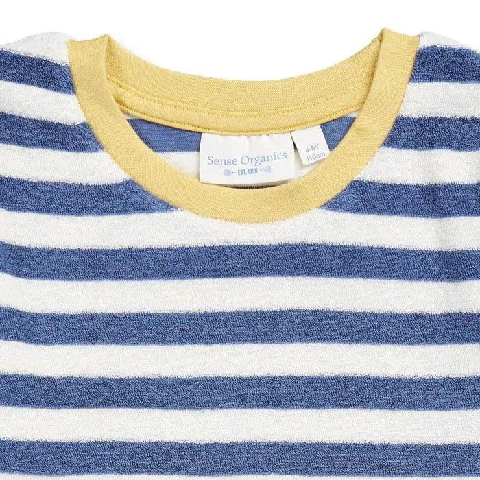 Pijama Terry LONG JOHN RETRO Rayas Azul acero y Perro - Olokuti