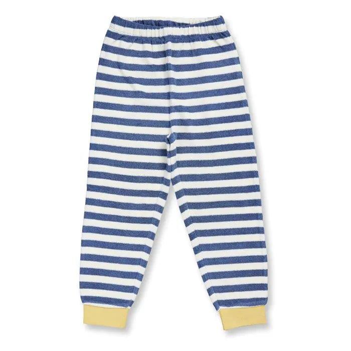 Pijama Terry LONG JOHN RETRO Rayas Azul acero y Perro - Olokuti