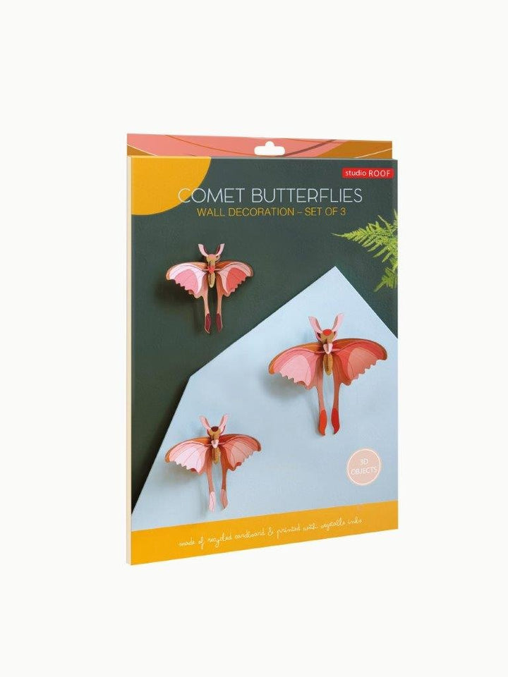 Set x3 Mariposas Cometa Grandes Insecto Arte Floral - Olokuti