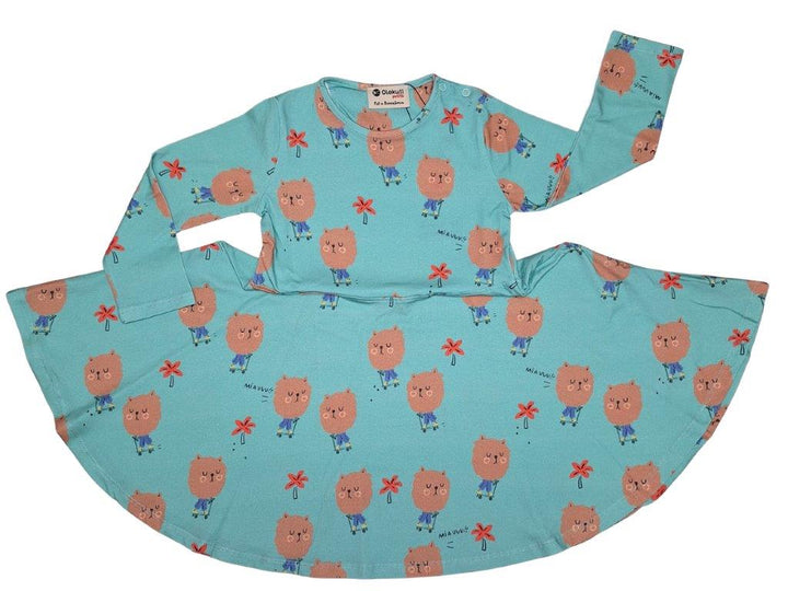 Vestido Vuelo Menta - Gatos - Olokuti