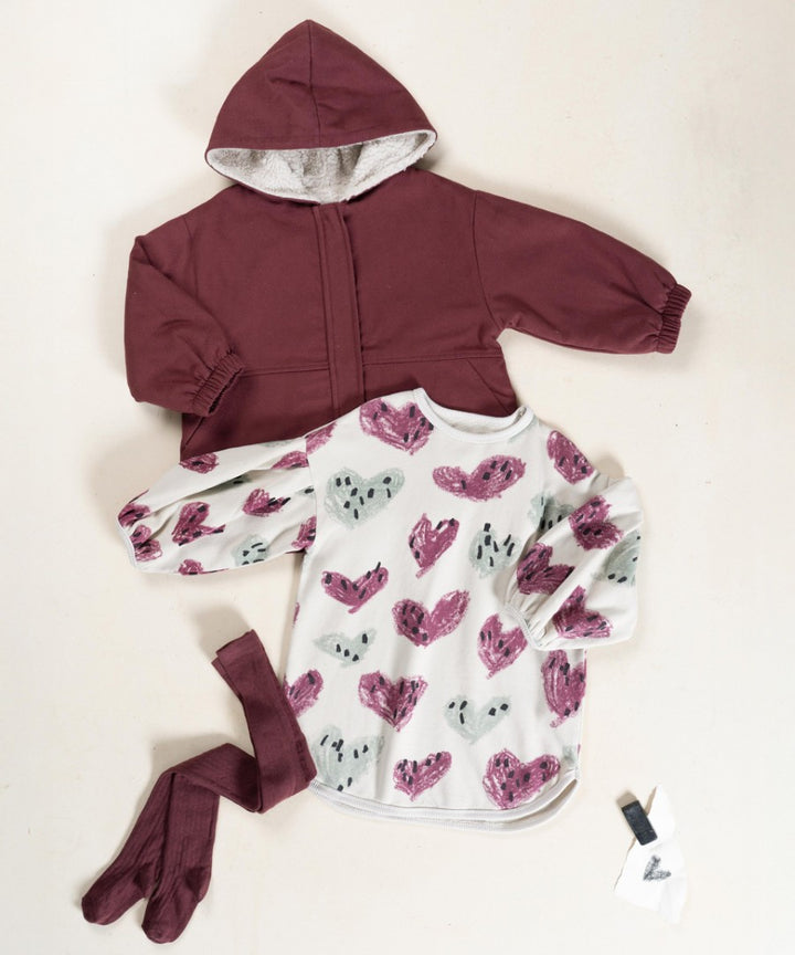 Vestido Felpa estampada Rosa