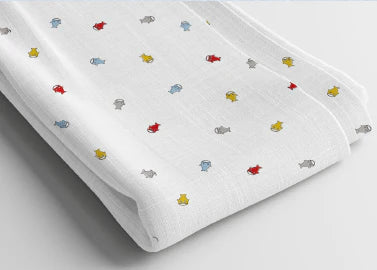 Muselina estampada 120x100 cm.