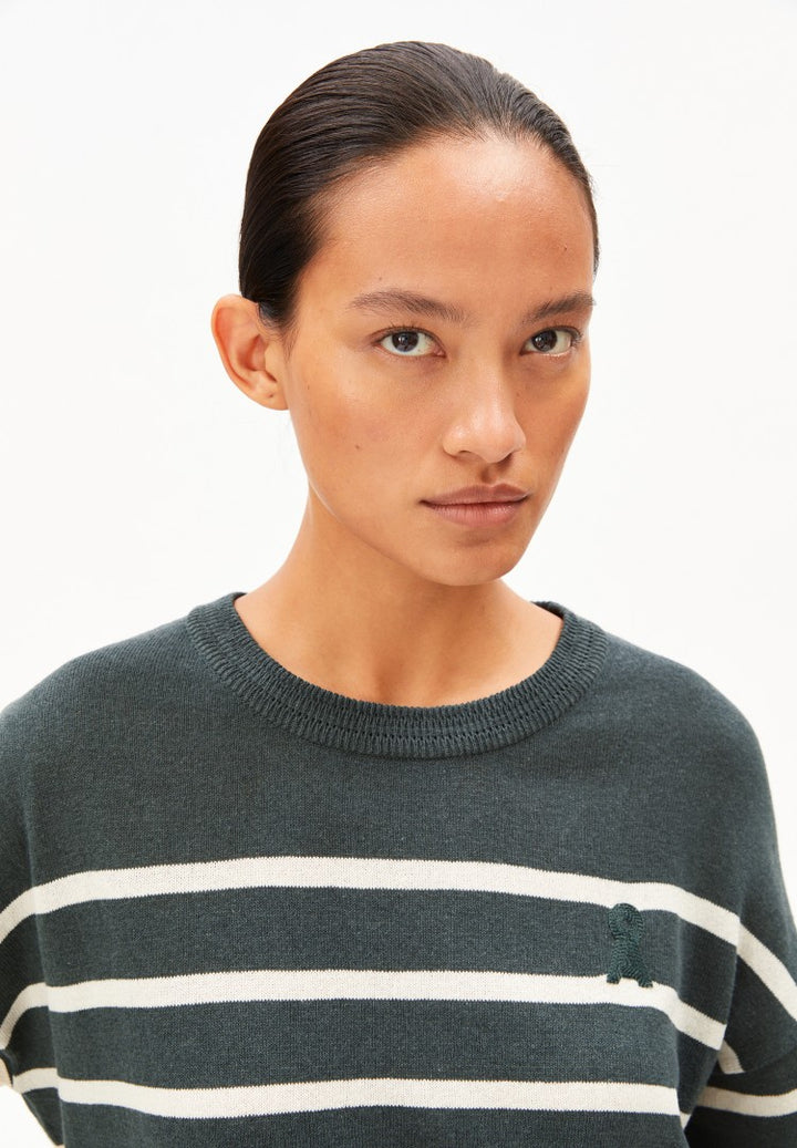 Suéter STRIPE LINEN BLEND Rayas Space steel-Undyed