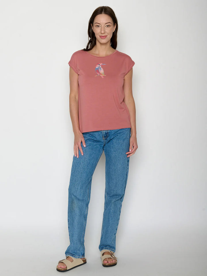 Camiseta Timid Bird Look Dark rose