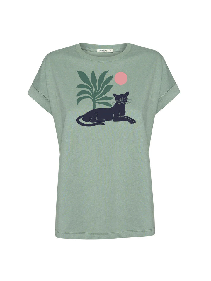Camiseta Loony Panther Leaves Pale green
