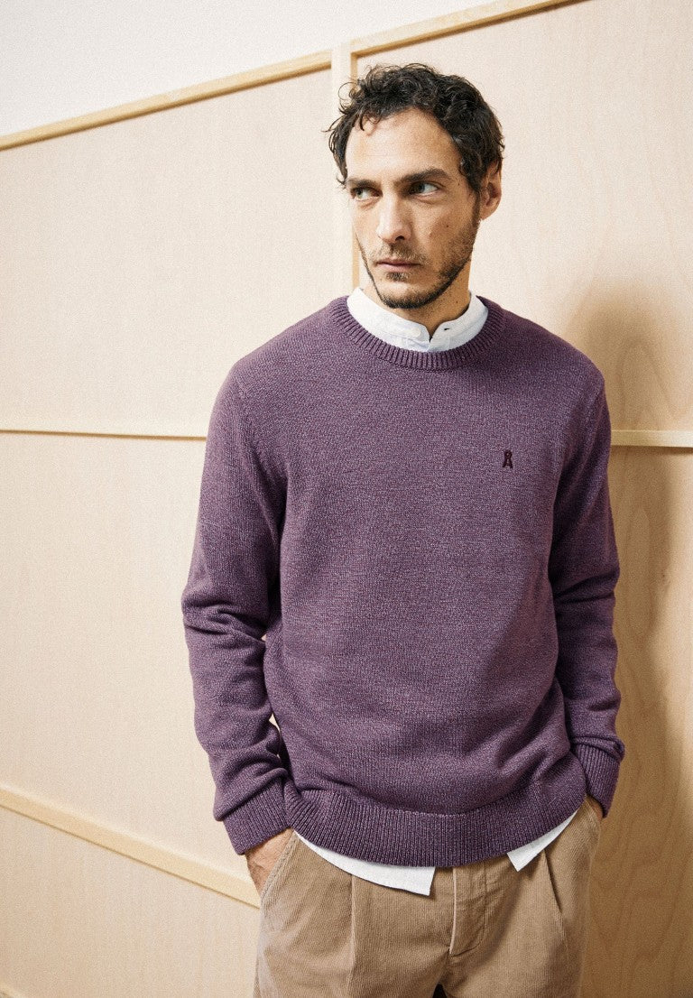 Jersey punto ALVAARIO KNIT SWEATER Velvet red-moonlit Lilac-dusty moon
