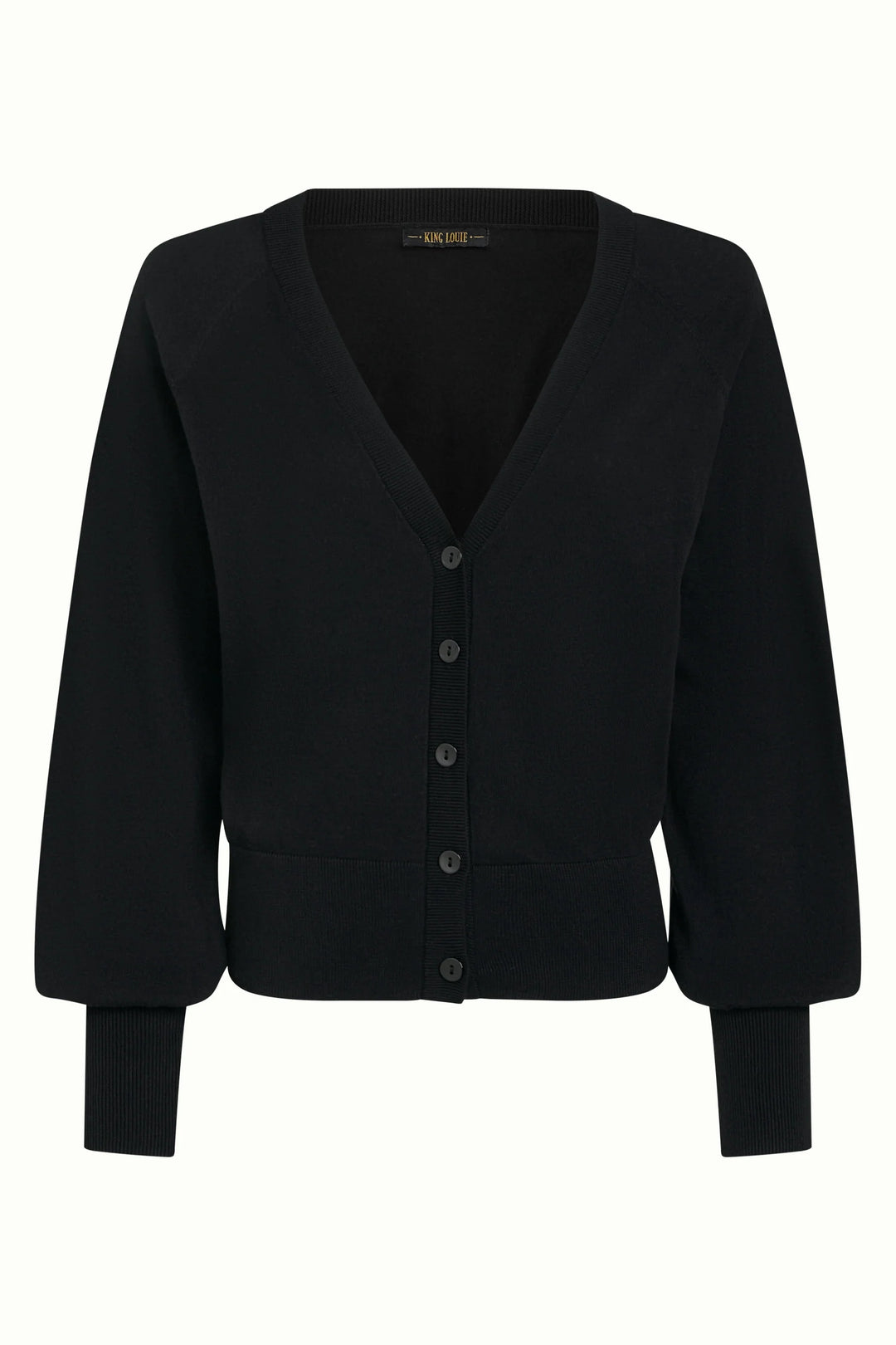 Cardigan V Raglan Cocoon Negro