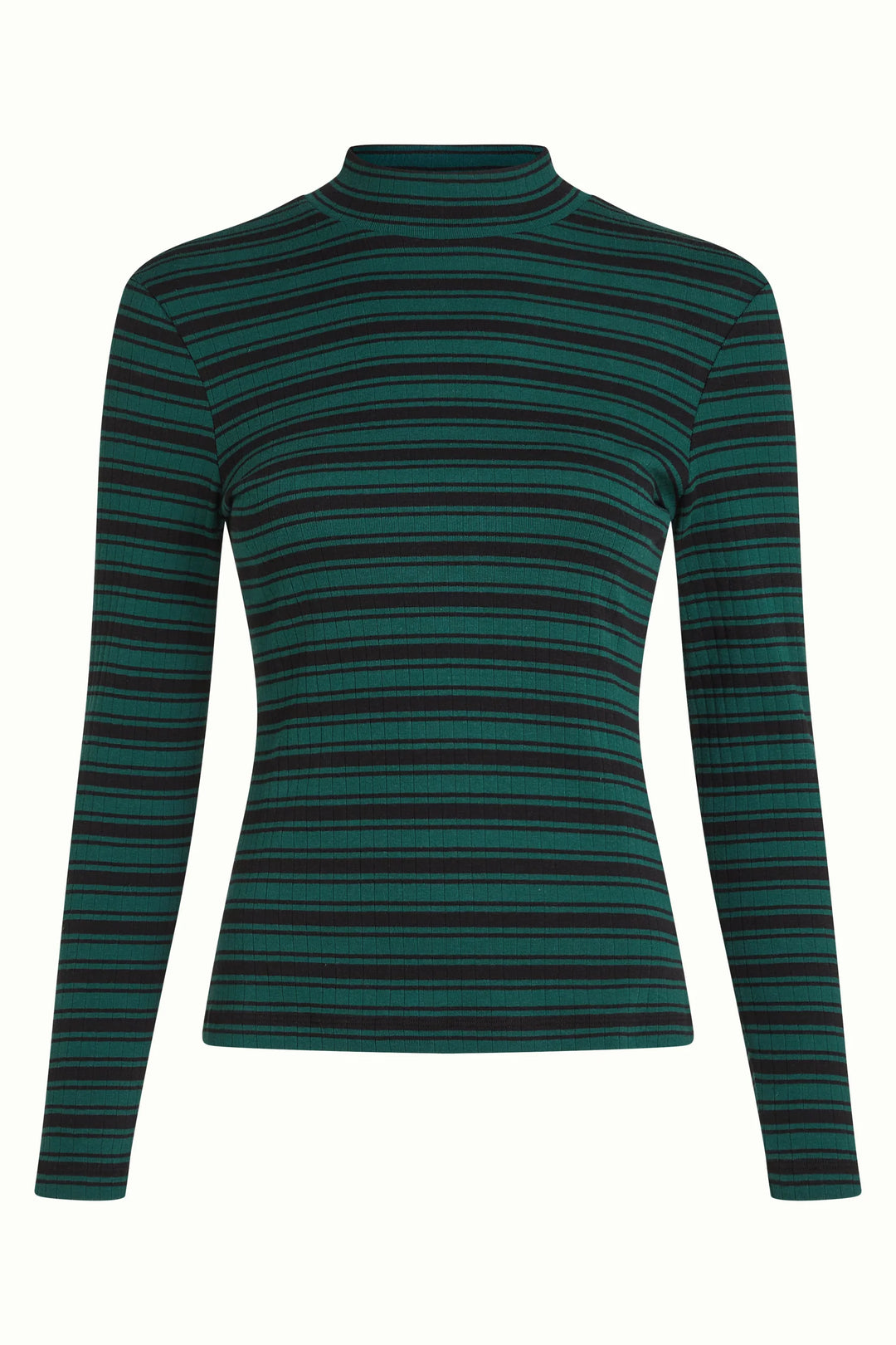 Top cuello alto Rae rayas Botanical Green