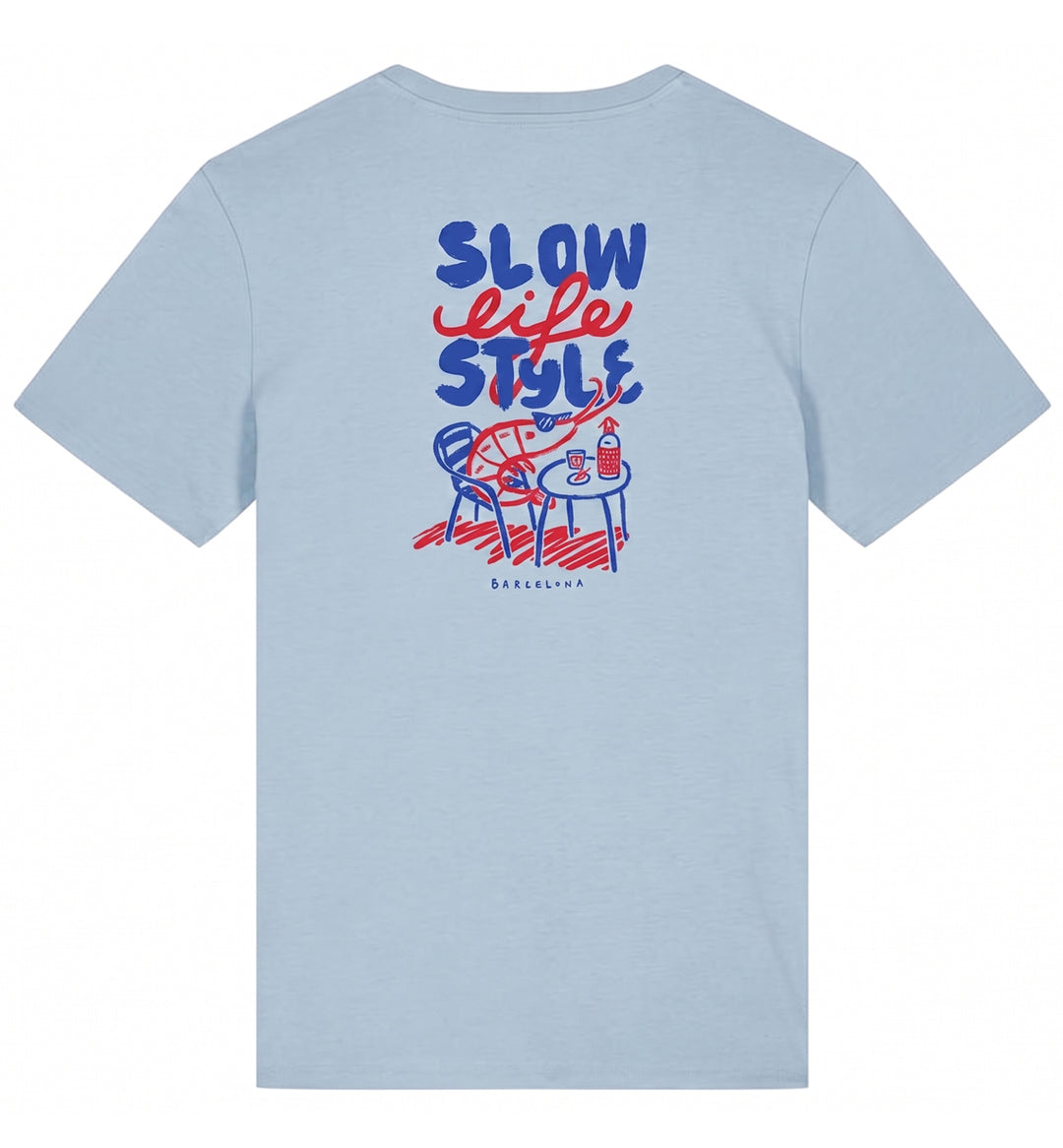 Samarreta Unisex Slow Life Style Sky blue