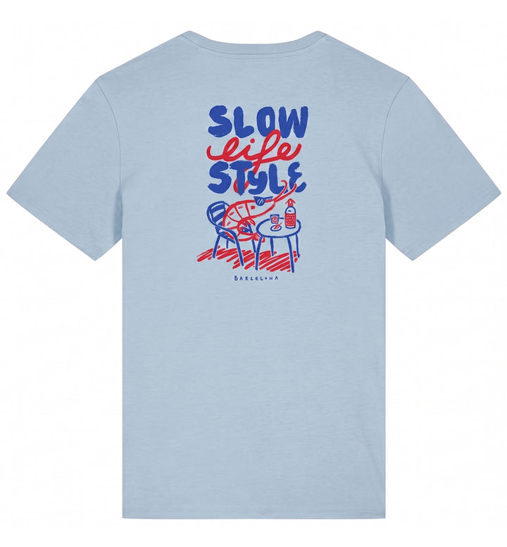 Samarreta Unisex Slow Life Style Sky blue
