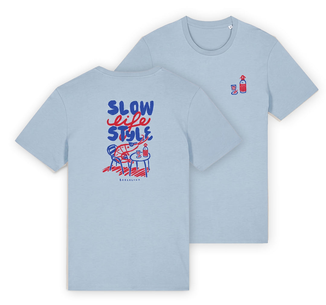 Samarreta Unisex Slow Life Style Sky blue