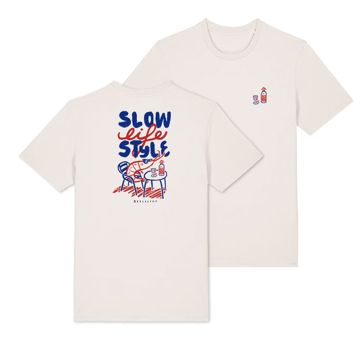 Samarreta Unisex Slow Life Style Vintage white