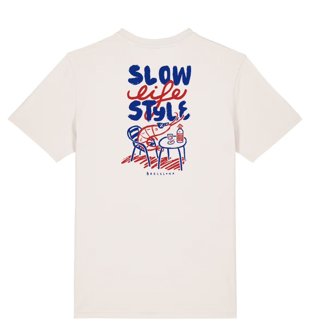 Samarreta Unisex Slow Life Style Vintage white