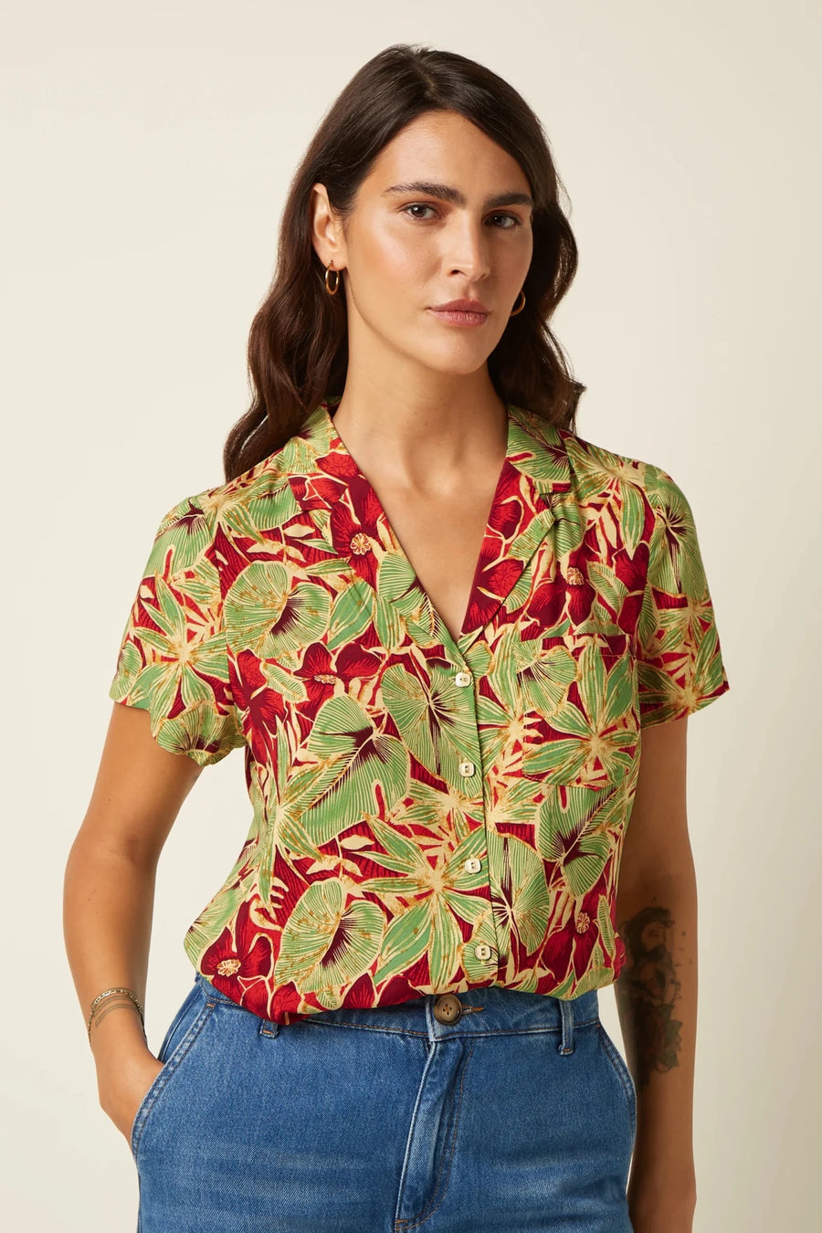 Blusa Bella Rico Fire Red - Olokuti
