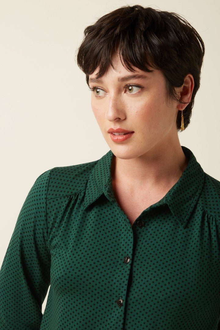 Blusa Carina Piper Botanical Green - Olokuti