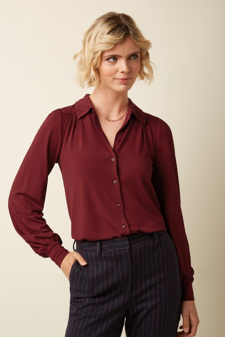 Blusa Carina Viscosa Light Rhubarb Red - Olokuti