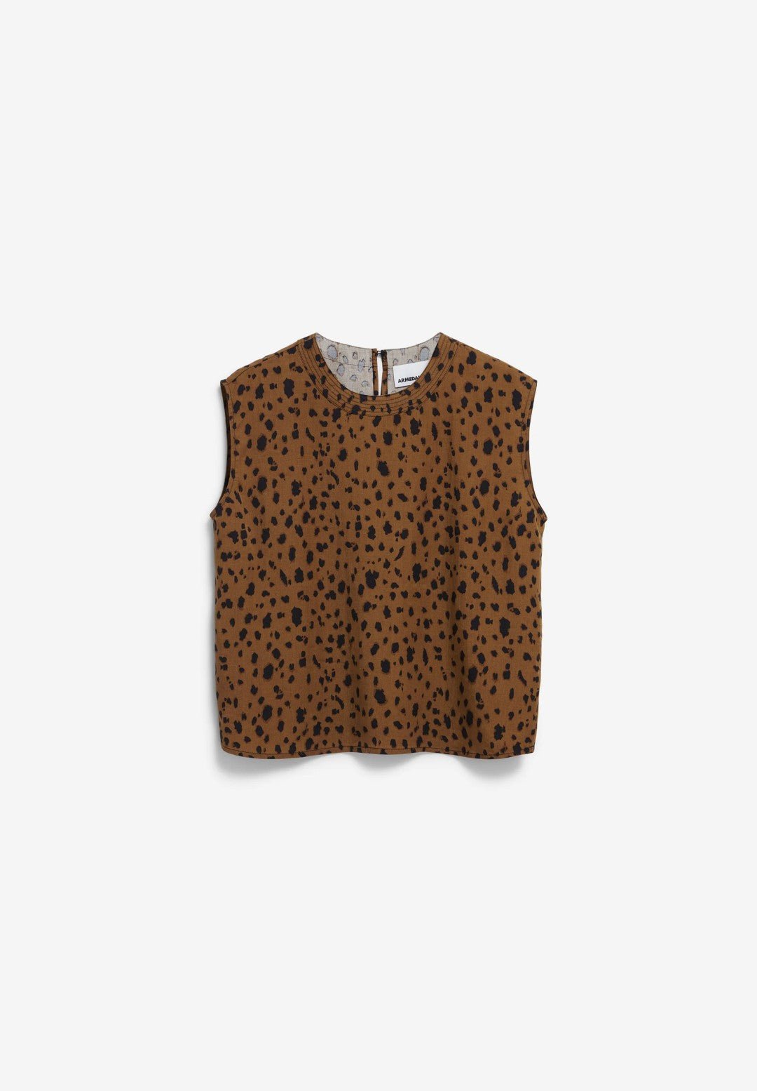 Blusa sin mangas NERAALI LEOPAA Dark camel - Olokuti