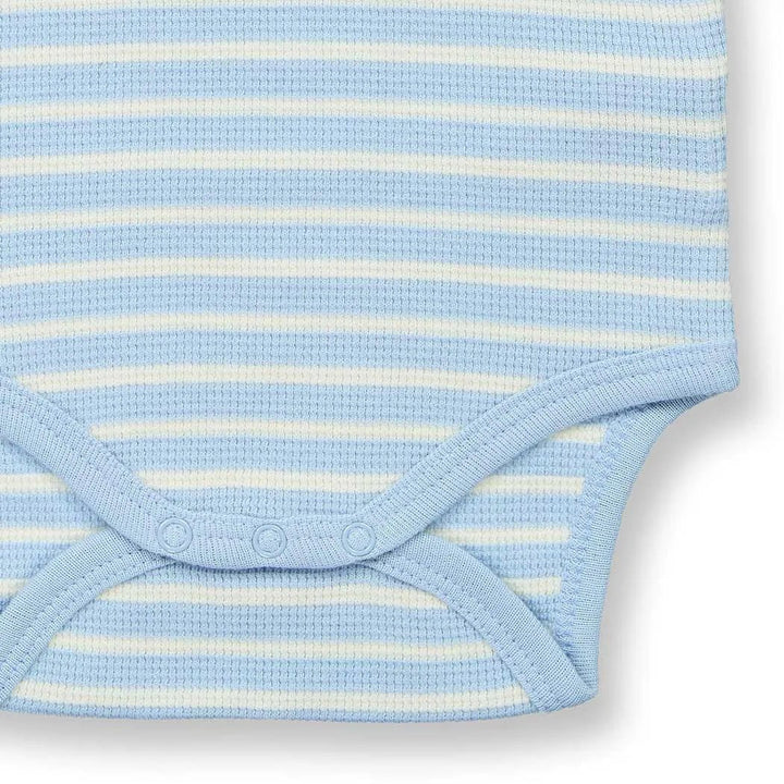 Body bebé m/l VARIN Rayas Azul claro y Oso - Olokuti