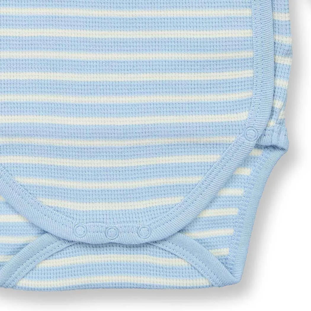 Body bebé m/l YGON Rayas Azul claro y Oso - Olokuti