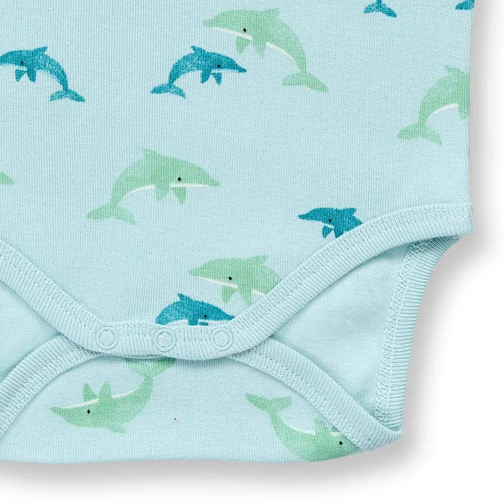 Body corto Bebé VARIN Delfines Azul claro - Olokuti