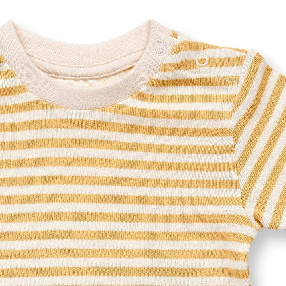 Body corto Bebé VARIN Rayas Crema - Amarillo - Olokuti