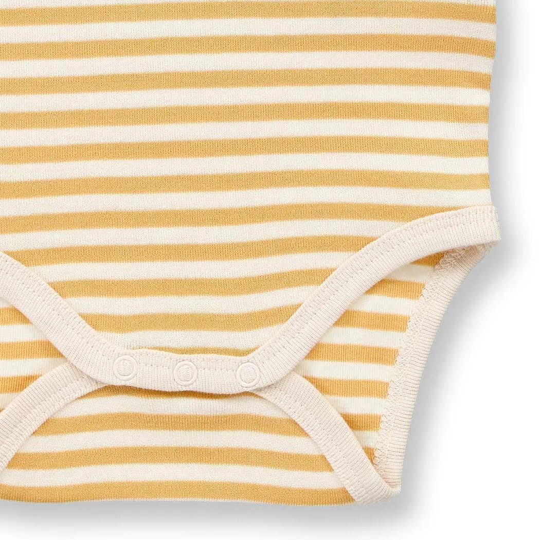 Body corto Bebé VARIN Rayas Crema - Amarillo - Olokuti